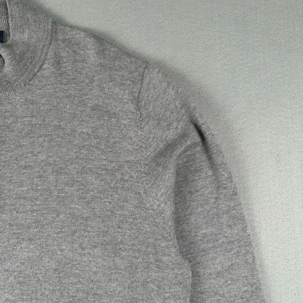 Fairway‎ & Greene 1/4 Zip Sweater Men's Large Gray Baruffa Merino Wool Pullover